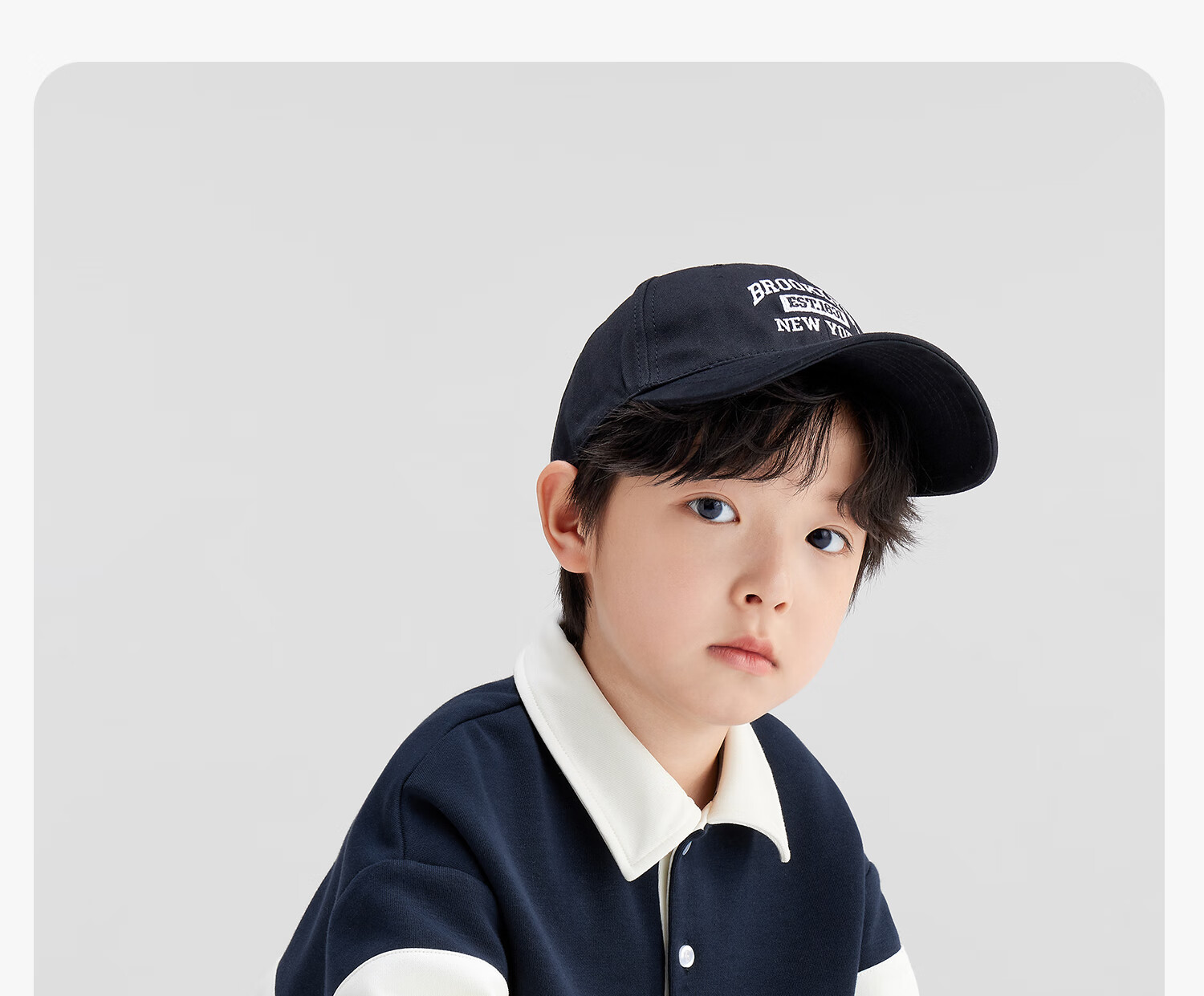 Zuoxi Boys' Polo Shirt Sweatshirt, 2026 New Trendy Children's Striped Color-Block Pullover, Navy Blue, Size 160 19