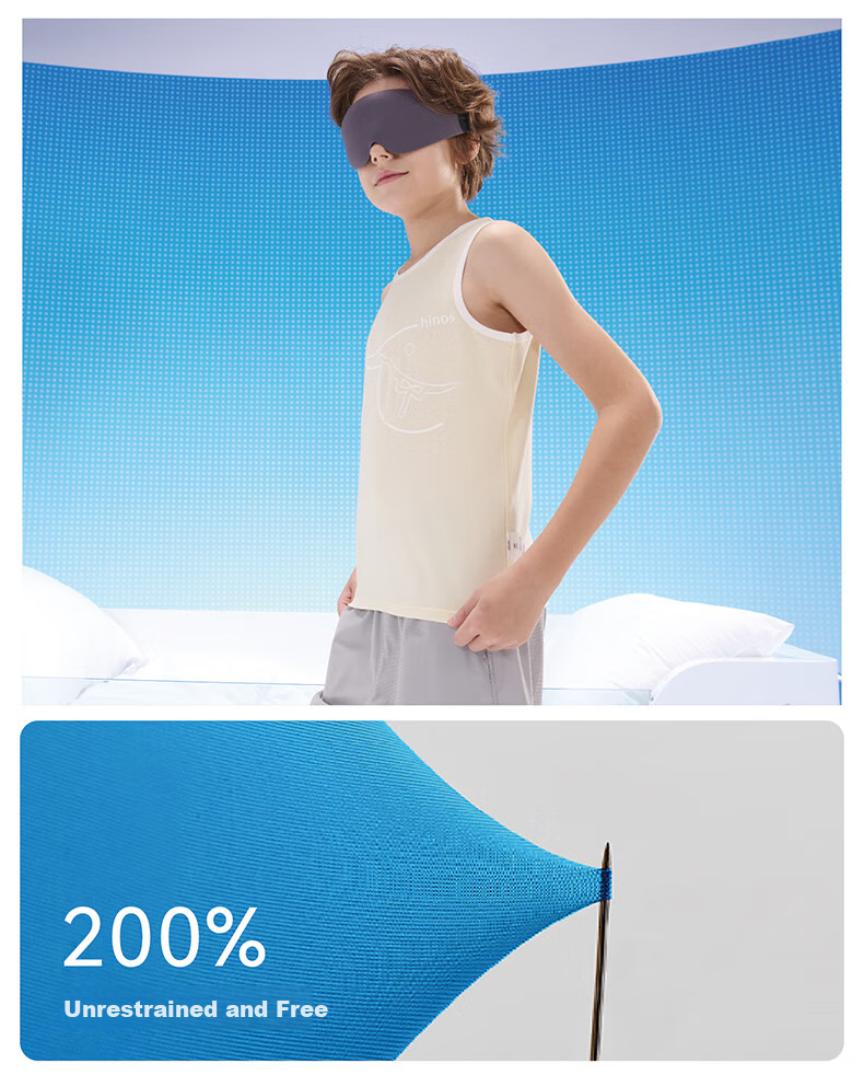 Hinos Children's Sleeveless Quick-Dry 5th Generation Fabric, Sweat-Wicking Loungewear Top, Moisture-Wicking, 110 Coconut Milk White 7