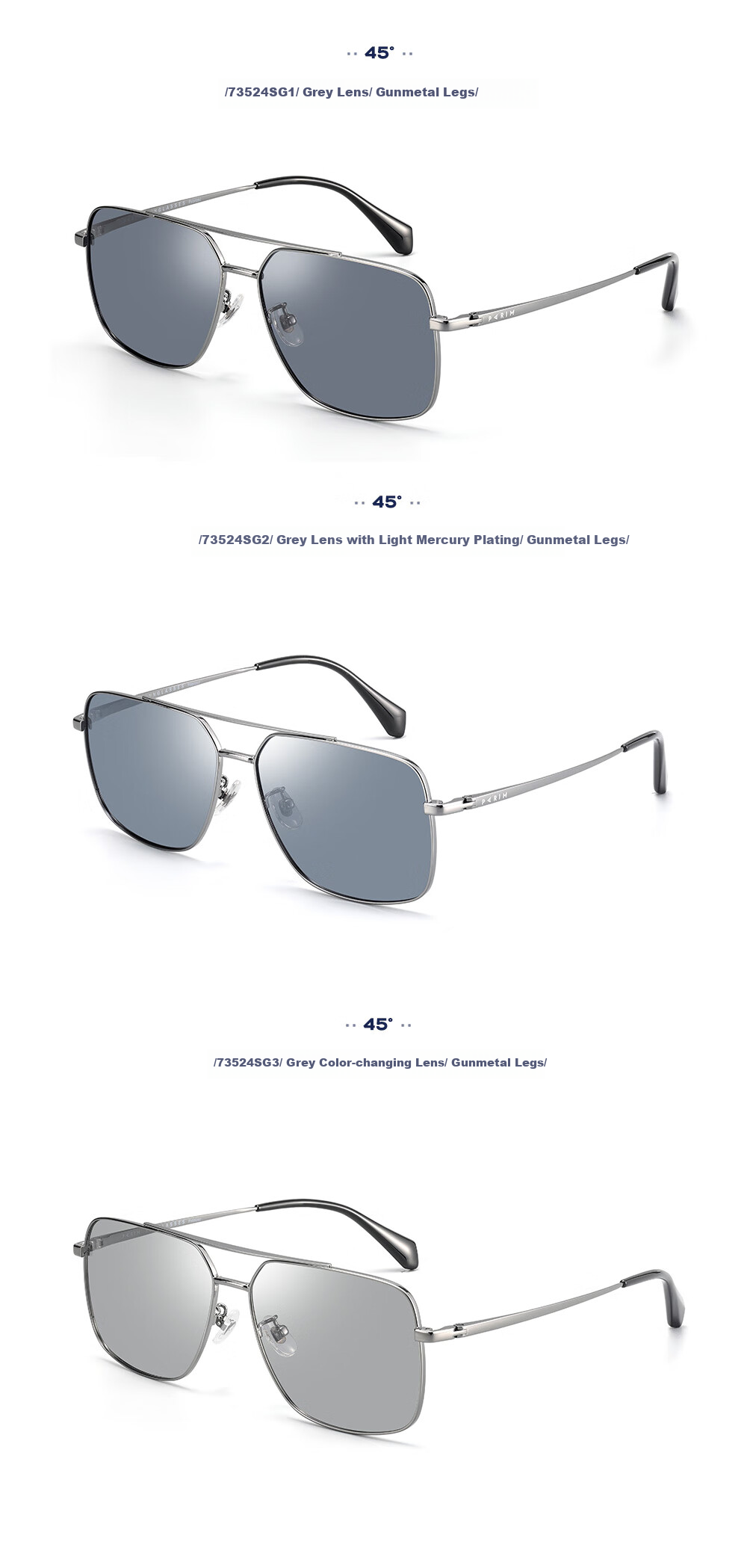 PARIM Sunglasses for Men, Polarized UV Protection Glasses, Square Large Frame Sunglasses, Trendy Driving Glasses, Sun Protection Fishing Glasses 14