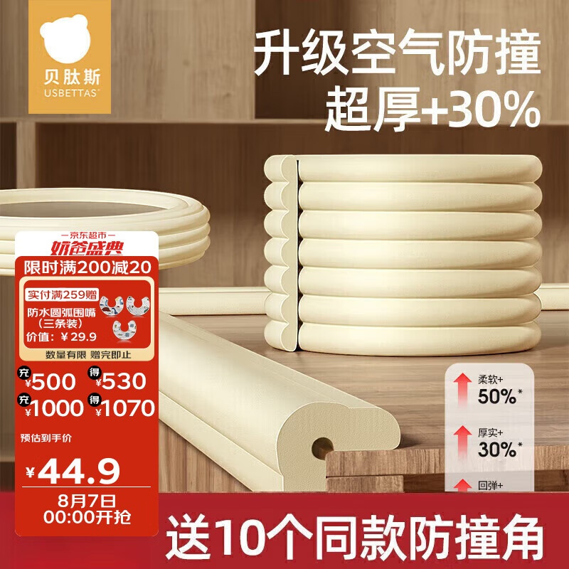 Beitaisi Children's Anti-Collision Strip, Edge Protection, Baby And Toddler Safety Strip, No Glue Required, Widened And Thickened, 2m*3 Pieces