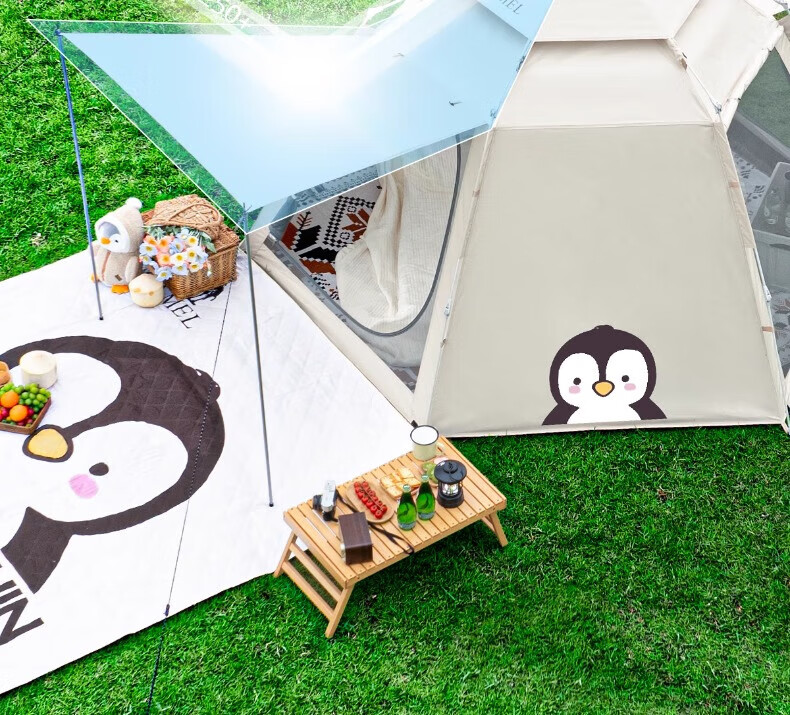 CAMEL Penguin Cute Portable Folding Automatic Tent Outdoor Camping 2025 New Tent Gear Set 7