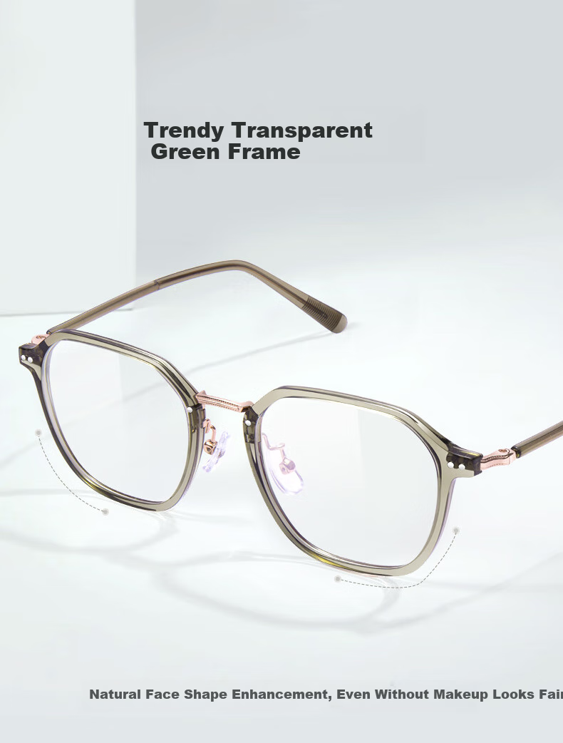 LOHO Non-Prescription Blue Light Blocking Glasses, Trendy Slimming Brightening Eyeglass Frames, Anti-Radiation Eye Protection Glasses LH09009 5