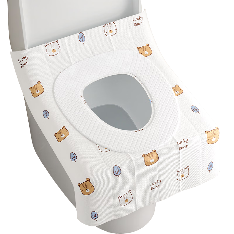 Baicaoyuan Disposable Toilet Seat Covers, 7A Antibacterial, Full Coverage Waterproof Travel Toilet Seat Protectors, Thickened, Individually Packaged, 10 Pieces