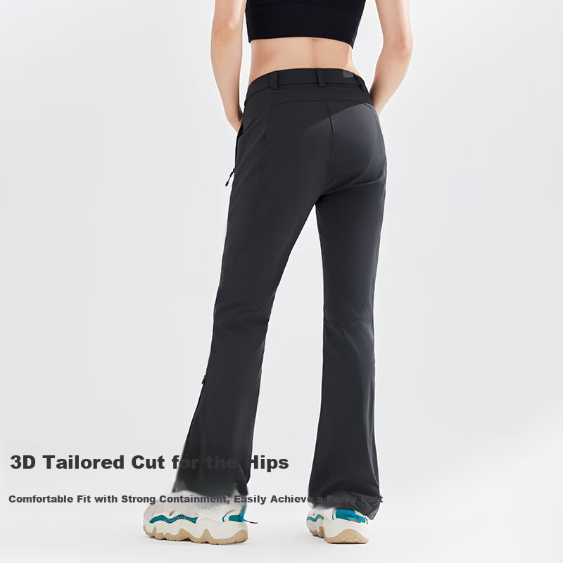 Pioneer Camp Women's High-Waisted Slimming Slightly Flared Casual Pants, Water-Repellent Hiking Trousers