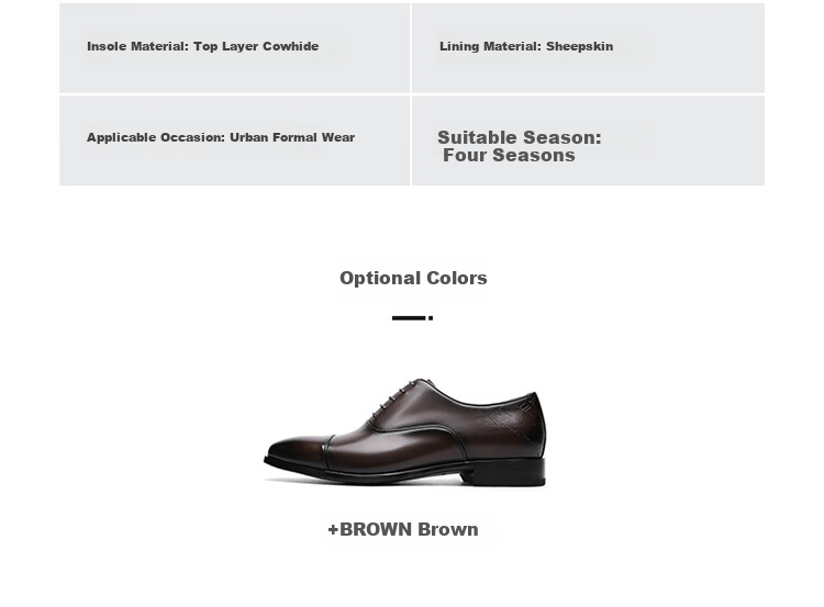 Goldlion Men's Formal Shoes, Fashionable Oxford Shoes, Non-Slip Wear-Resistant Leather Shoes G563410473CCB Brown Size 44 15