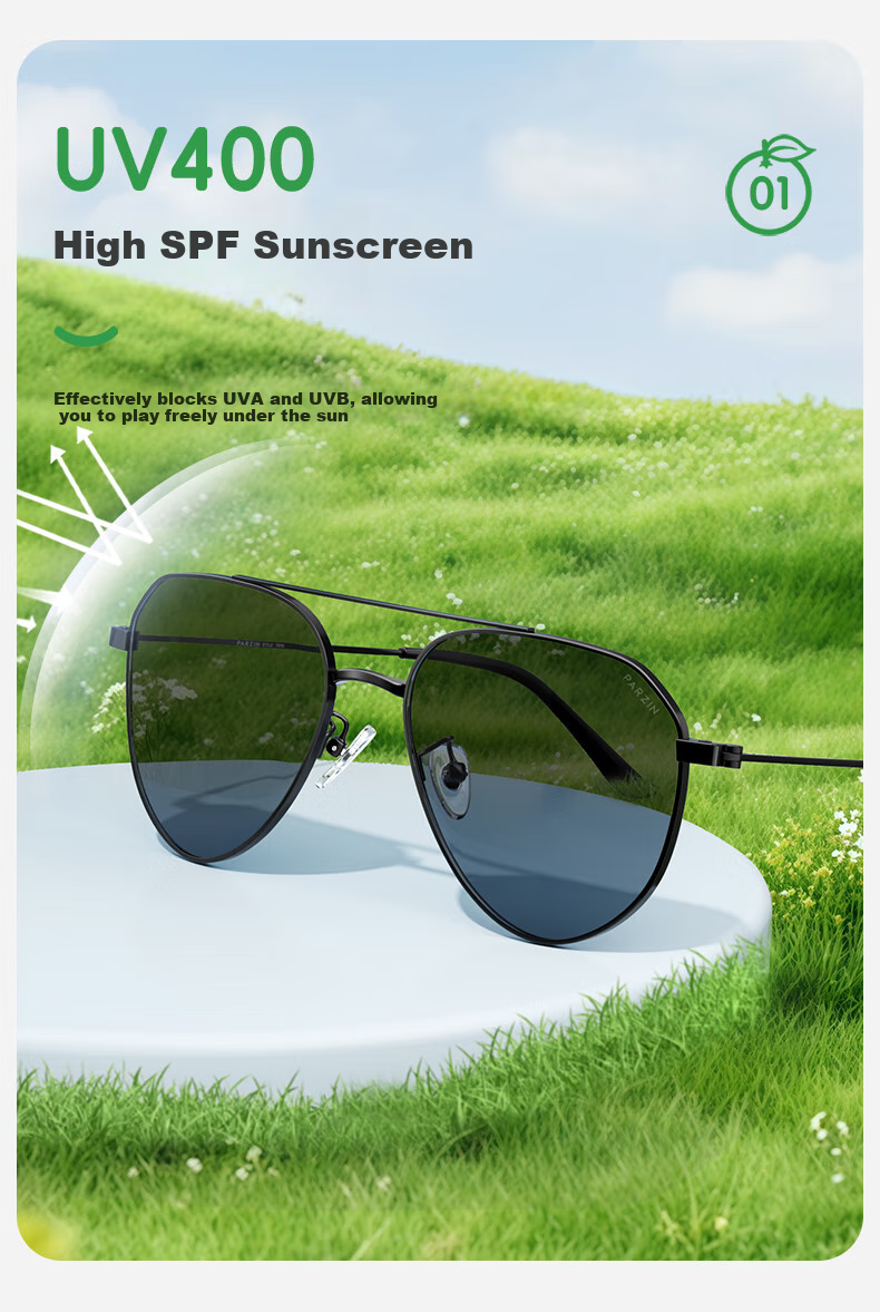 PARZIN Children's Sunglasses for Boys And Girls, Trendy UV Protection Double Bridge Glasses Aviator Frame Kids Sunglasses for Ages 6-10 PZ2010 3