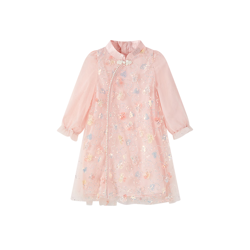 Disney Girls Elsa Princess Dress New Spring 2026 Chinese Style Qipao Hanfu Dress for Girls