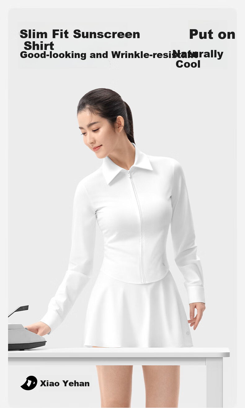 KAZUKOIN Slim Sun Protection Shirt for Women, Spring And Summer UV-Resistant Outdoor Sports Ice Silk Sun Protection Clothing 1