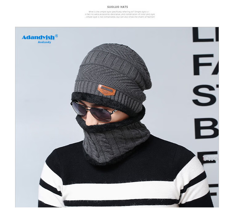 Adandyish Electric Vehicle Cold-Proof Wool Hat Neck Gaiter Set, Autumn And Winter Windproof Warm Cotton Knitted Hat Cover with Ear Protection for Men And Wome 6