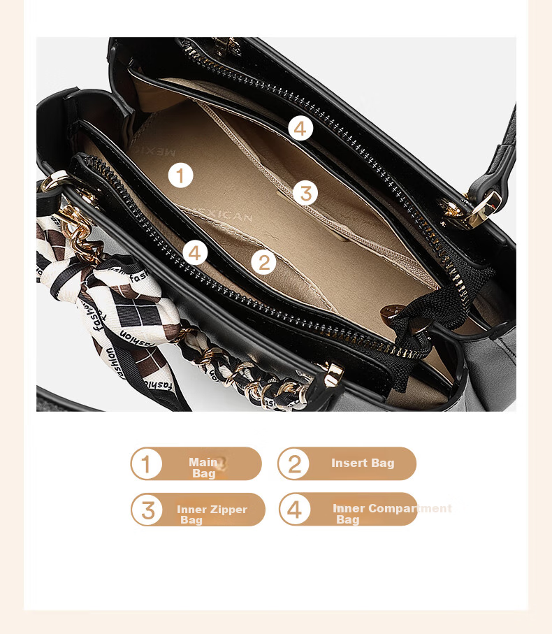 MEXICAN Handbag for Women, 2026 Cowhide Light Luxury Tote Bag, Shoulder Bag, Mom Bag, Valentine's Day Gift for Wife Or Girlfriend 10