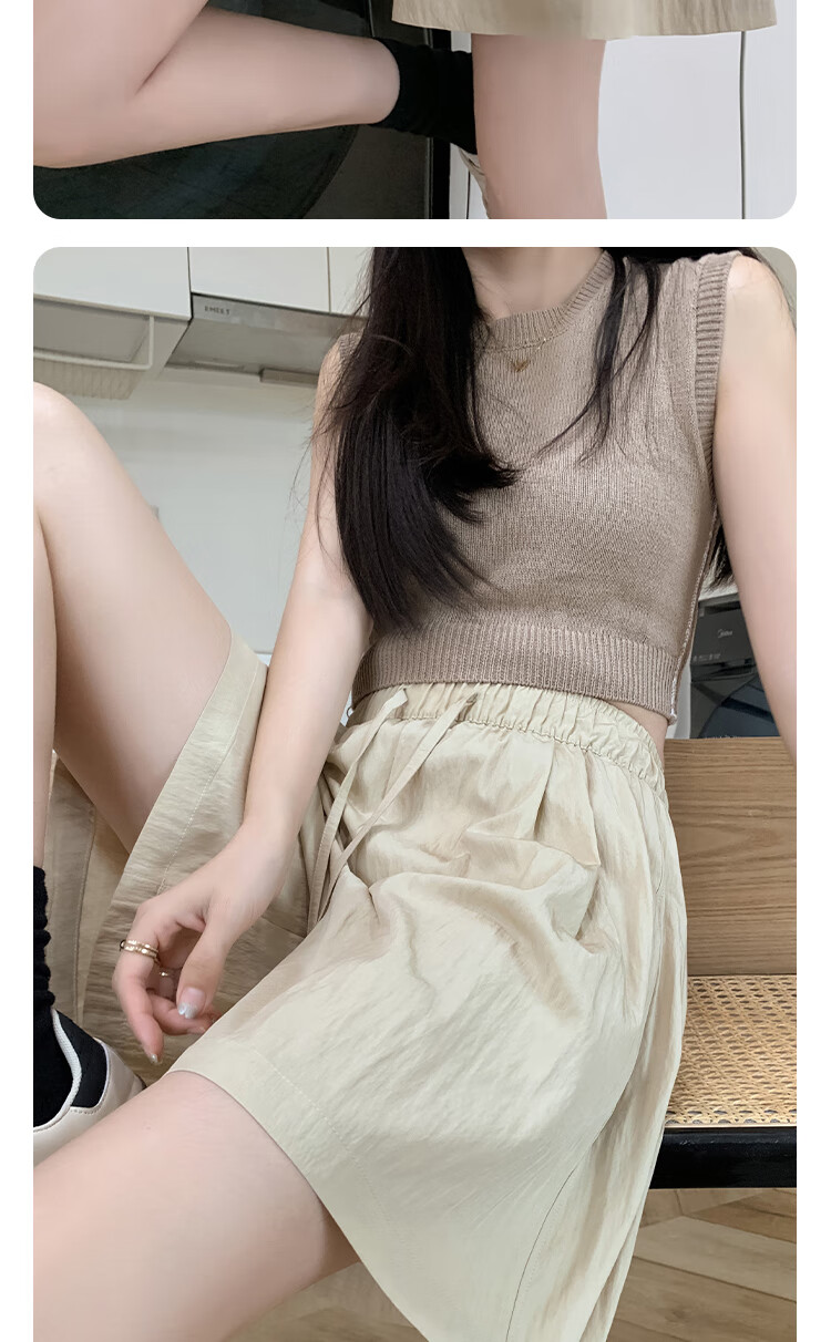 Xueqiman Ice Silk Quick-Dry Yamamoto Women's Shorts Summer 2026 New Loose Fit High-Waist Slimming Wide-Leg Sports Pants 8