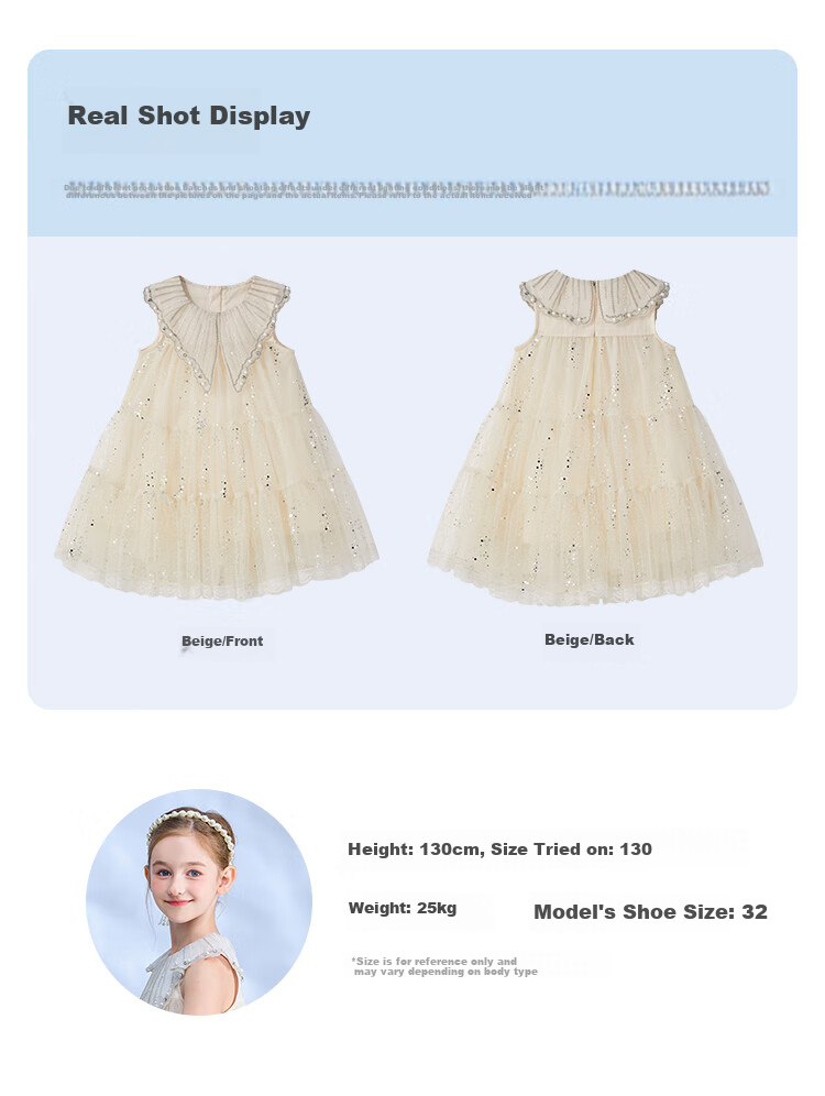 Disney Girls' Elsa Princess Dress, Summer 2026 New Stylish Children's Clothing 4