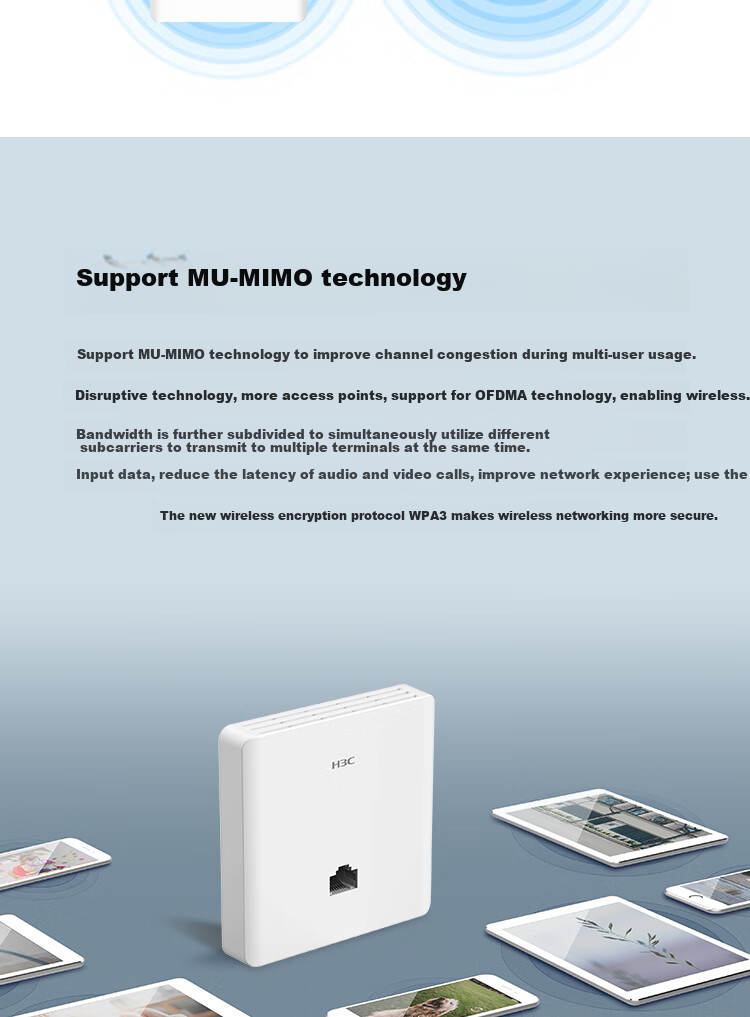 H3C AP Panel Whole-House WiFi 6, 1500M Dual-Band Gigabit, Commercial Use for Villas And Hotels, POE Power Supply, AC Management, Mini AP1500L-U Replacement for Mini A60-1500 7