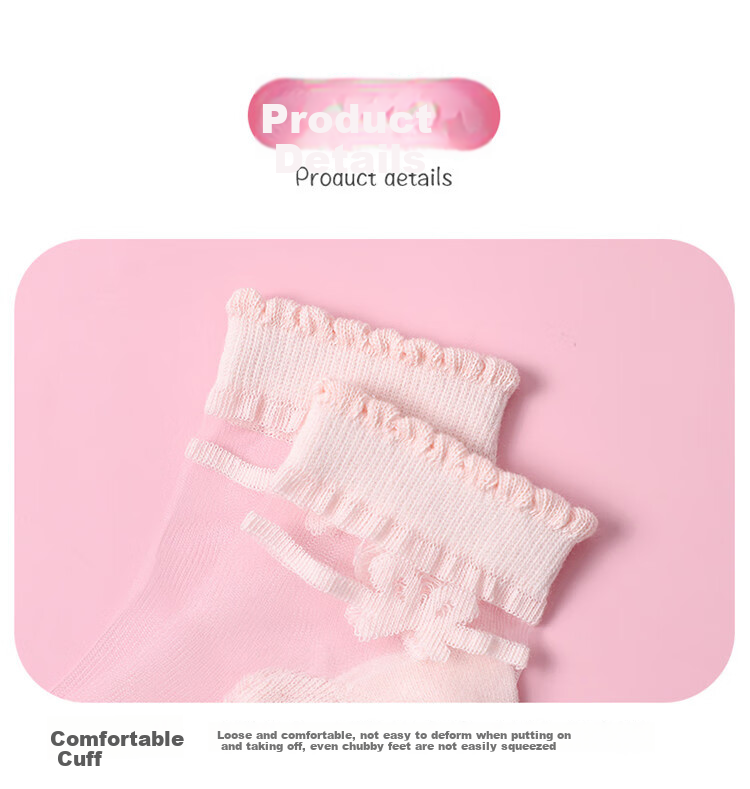 LangSha Children's Socks, Girls' Summer Ultra-Thin Crystal Socks, Versatile Lace Short Socks for Girls And Toddlers 17