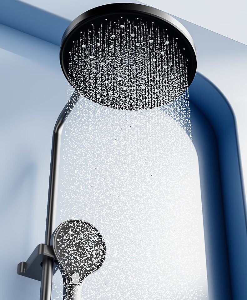 SSWW Bathroom Shower Head, Piano Shower Head Complete Set, Integrated Shower System, Fine Copper Bathroom Shower Sprayer TS9 7