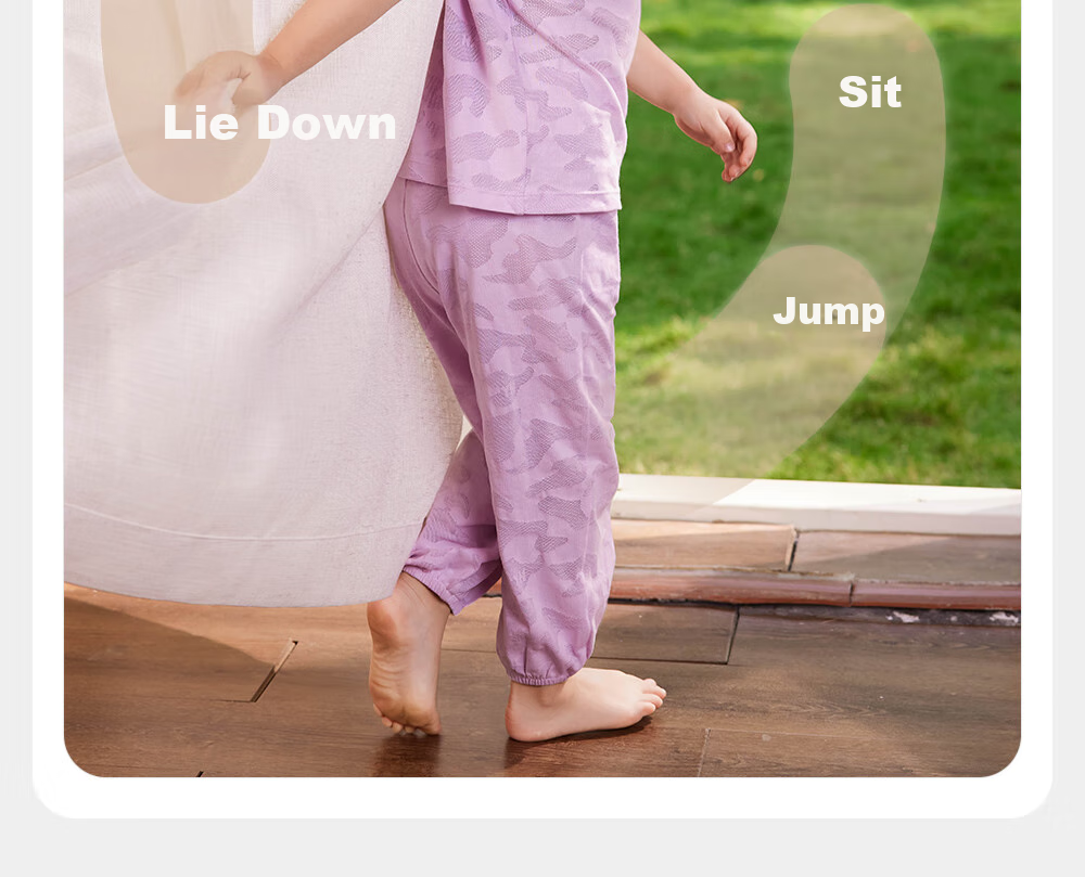 YEEHOO Children's Loungewear, Summer Breathable, Boys And Girls Mosquito-Proof Home Wear Set, Pajamas And Sleep Pants 12