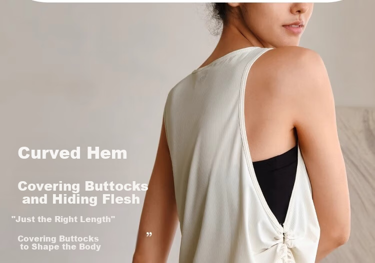 Gigt Drawstring Sports Tank Top, Tummy Control, Stylish, Loose-Fitting, Breathable, Sleeveless Fitness Wear, Yoga Top 18