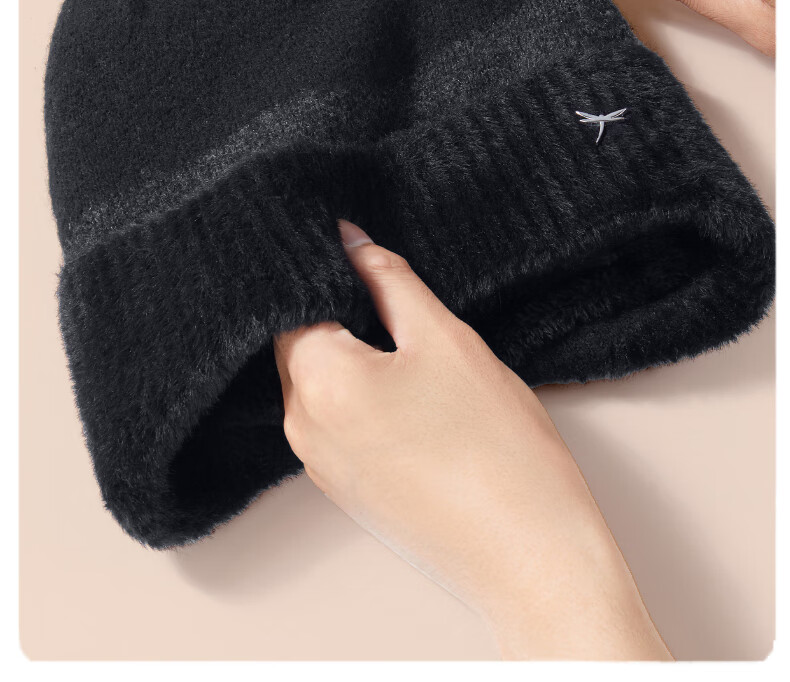 RED DRAGONFLY Men's Winter Knitted Warm Beanie Windproof Cold-Resistant Fleece-Lined Cotton Hat 4