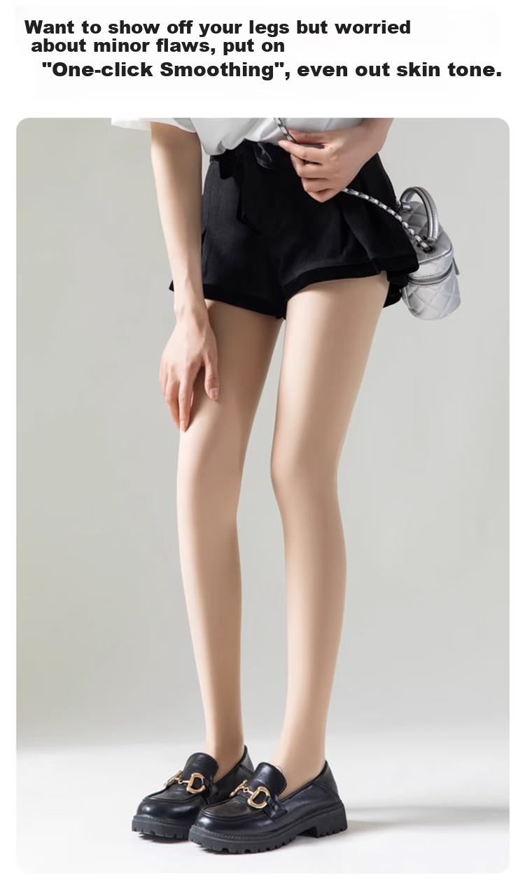 MiiOW Women's Stockings, Anti-Snagging, Non-Slip, Thin, Bare Leg Effect, Anti-Slip Pantyhose, Black, 2-Pack 4