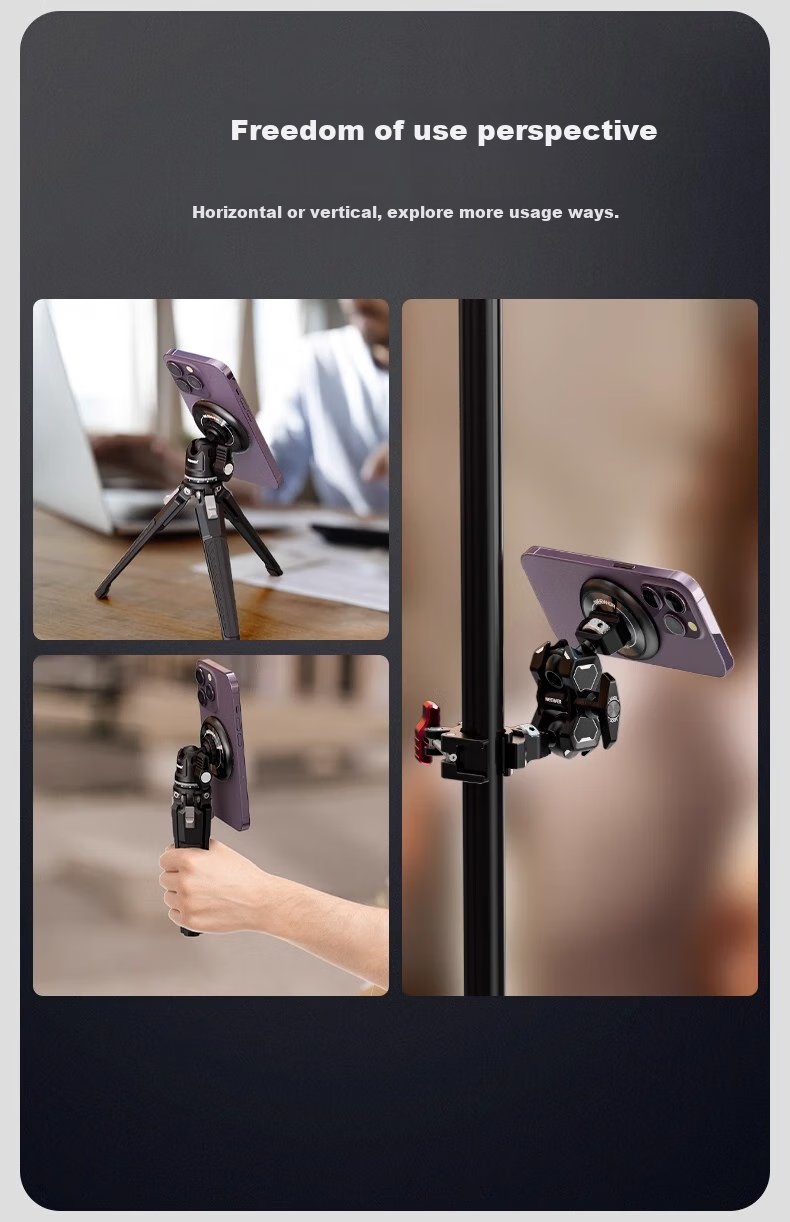 NEEWER Magnetic Phone Stand with MAGSAFE Suction Cup, 1/4 Thread with Positioning Hole, Quick Switch Photography Tripod Accessory PA010 10