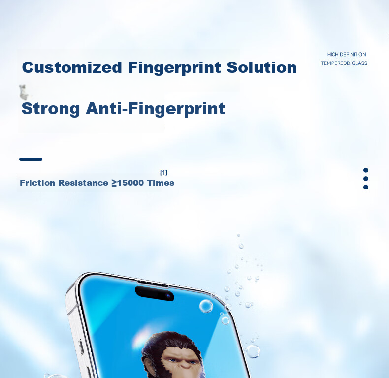 BLUEO Tempered Glass Screen Protector for Apple IPhone 16 Plus, IPhone 15 Plus Phone Film, HD Full Coverage Protective Film, Shatterproof Anti-Fingerprint Screen Protector 8