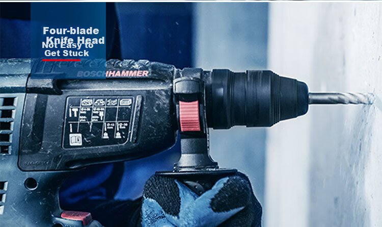 BOSCH Electric Hammer Drill Bit, Four-Hole 5 Series Round Shank, Two-Hole Two-Groove Concrete Masonry Drill Bit, 8x100x160mm, 1 Piece 9