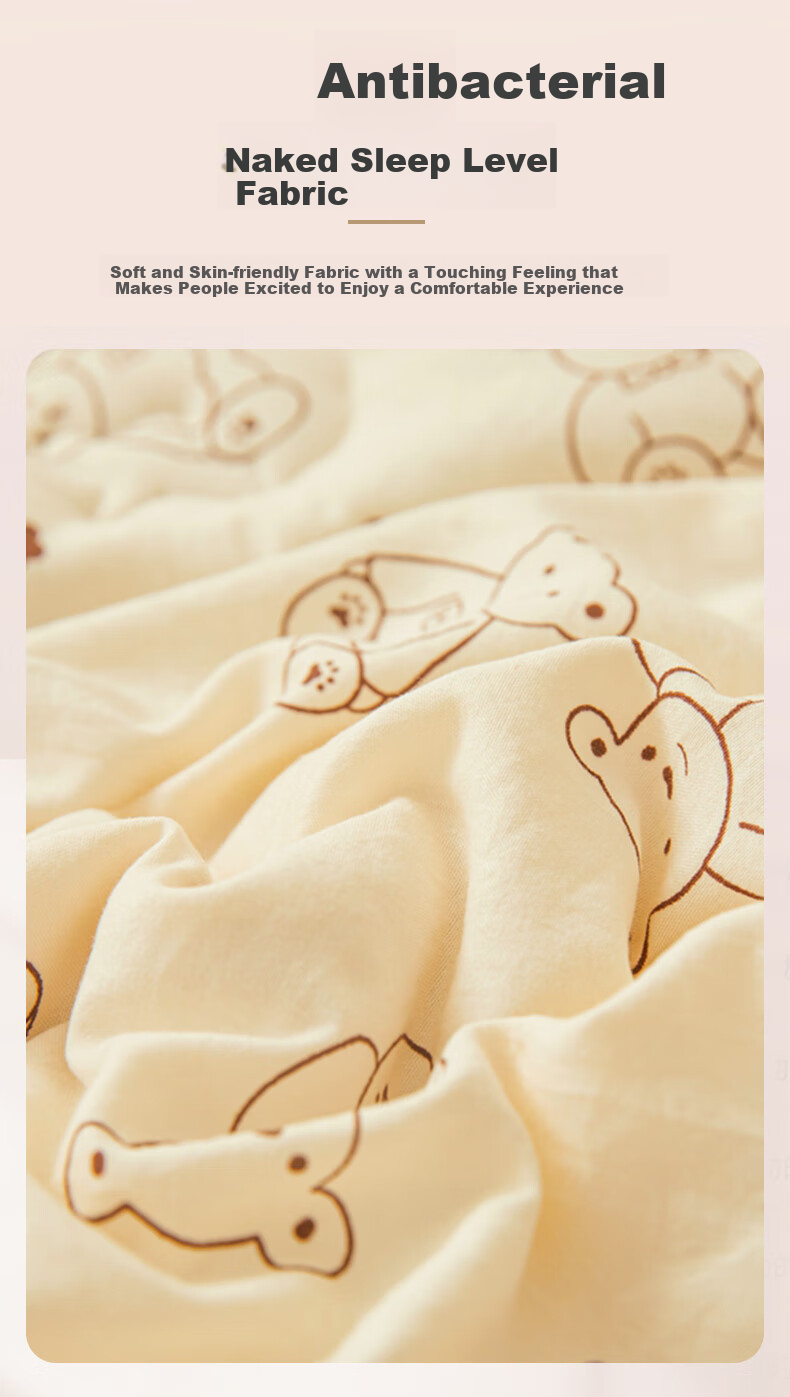 Wuyinliangpin Antibacterial Ultra-Soft Fiber Quilt, Spring And Autumn Air Conditioning Comforter, All-Season Quilt for Home Use, Double Size, 6 Jin (3 Kg), 200*230cm, Little Bear Doctor 4