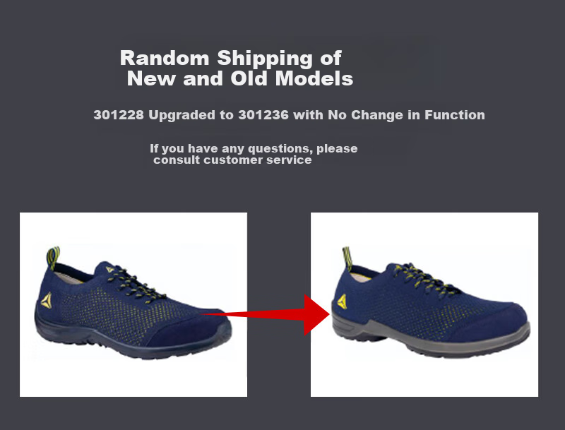 DELTA PLUS 301236 Safety Shoes, Anti-Static, Puncture-Resistant, Steel Toe, Non-Slip, Breathable Work Boots, Blue And Yellow, Size 40 1