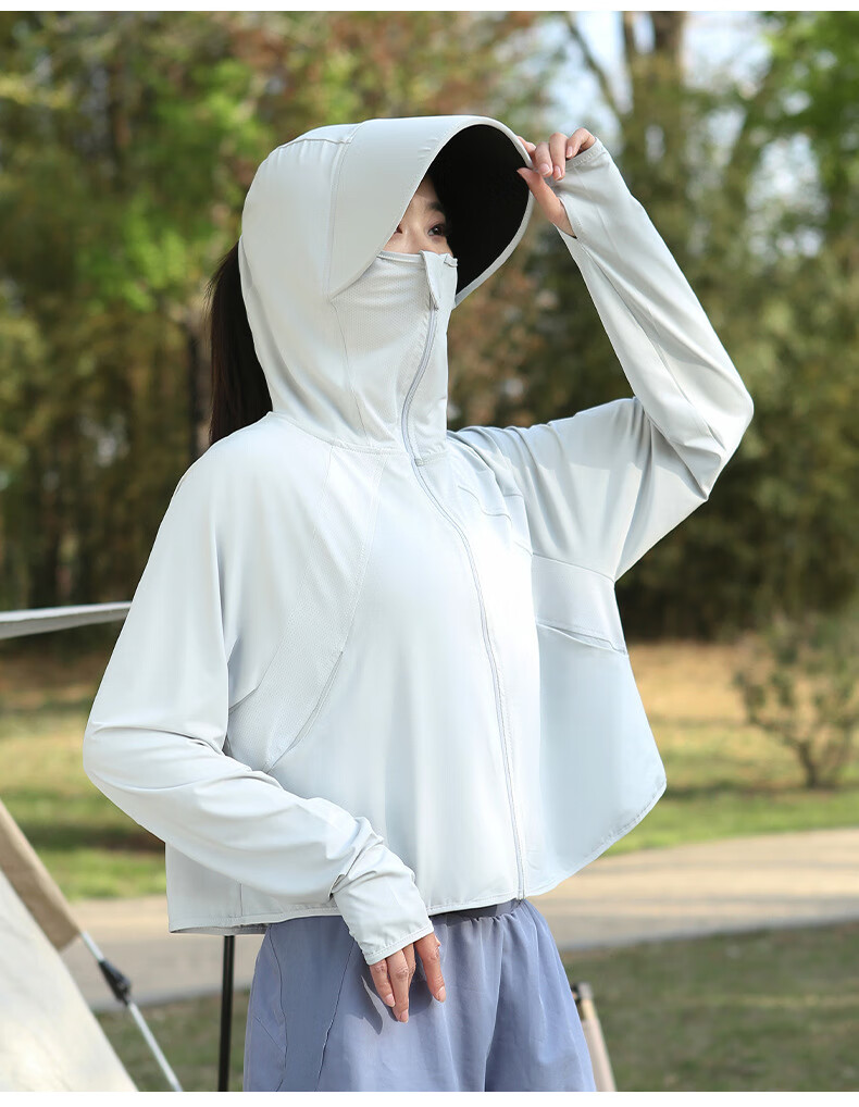 Langsha Women's Summer 2026 New Black Coated Brim UV Protection UPF50+ Ice Silk Outdoor Sun Protection Jacket 14