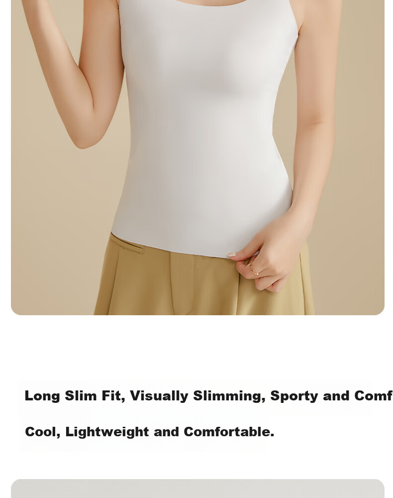 MiiOW Camisole Tank Top for Women, Basic Undershirt, Summer Casual Shapewear, Inner Wear, Ice Silk Vest, Can Be Worn As Outerwear 16