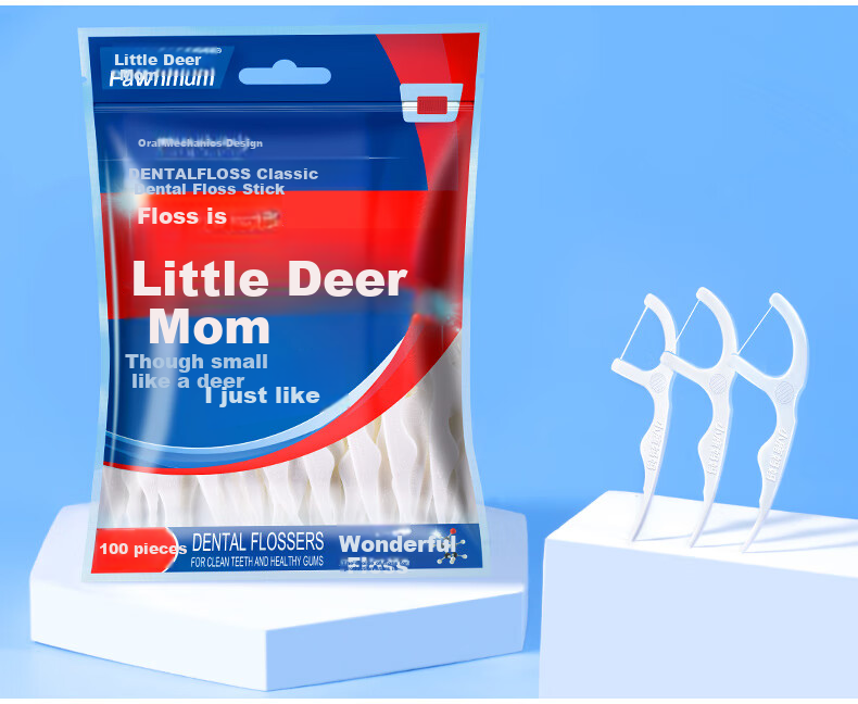 FAWNMUM Dental Floss Picks, Round Thread Care, 400 Pieces Per Box, Toothpicks for Cleaning Gaps, Family Pack, Ultra-Thin And Convenient 3