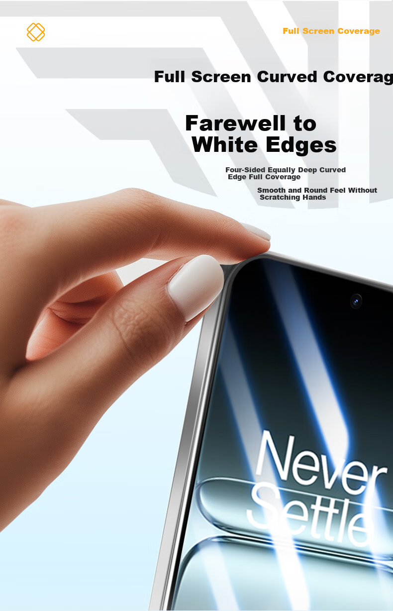 LLUNC [2-Pack] Tempered Glass Screen Protector for OnePlus 13T, Full Coverage Ultra-Thin HD Anti-Fingerprint Shatterproof No White Edge Protective Film 2