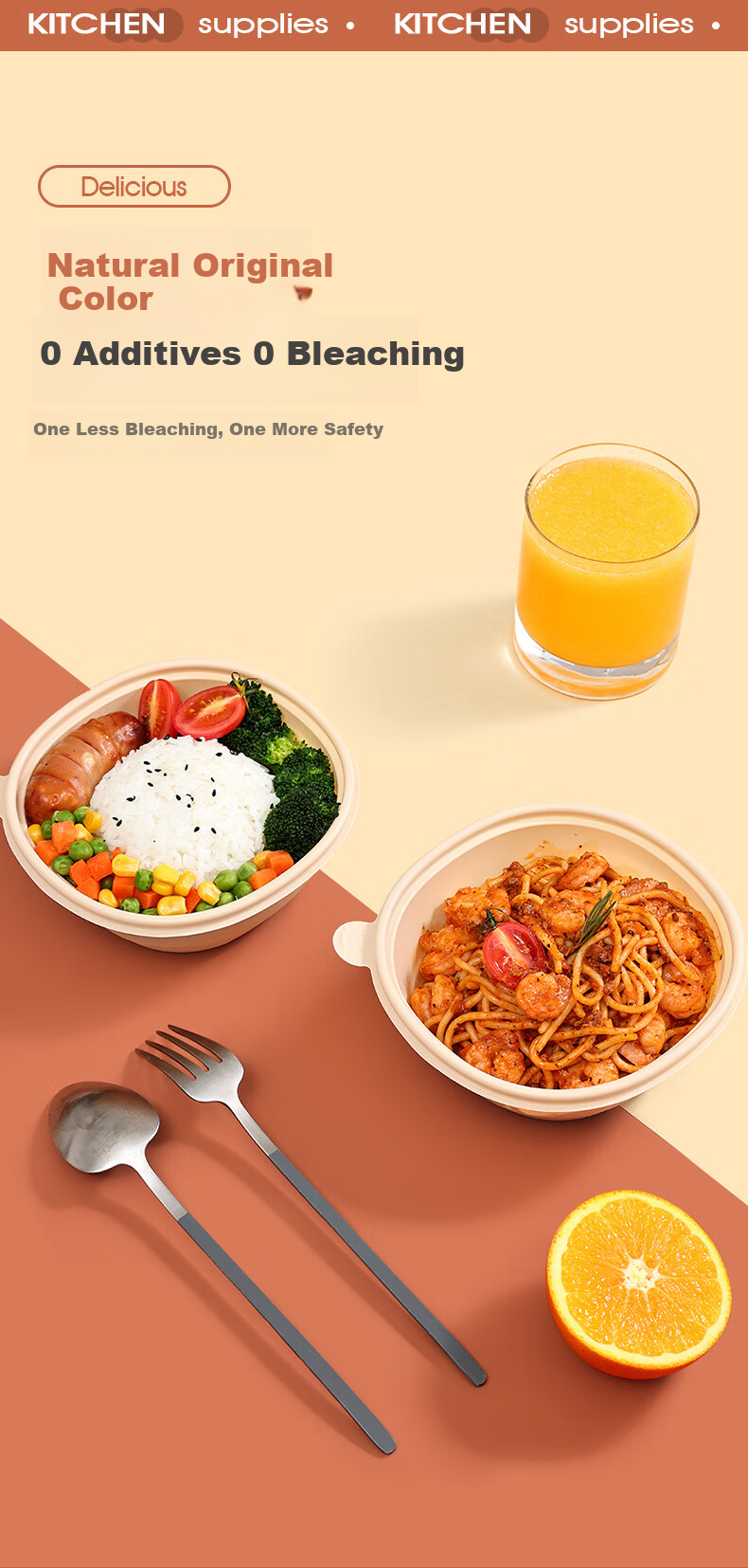 Yunlei Disposable Bowls, Round Lunch Boxes with Lids, Takeout Containers, Thickened Corn Starch Tableware for Soup And Rice, 350ml*50 Pieces 5