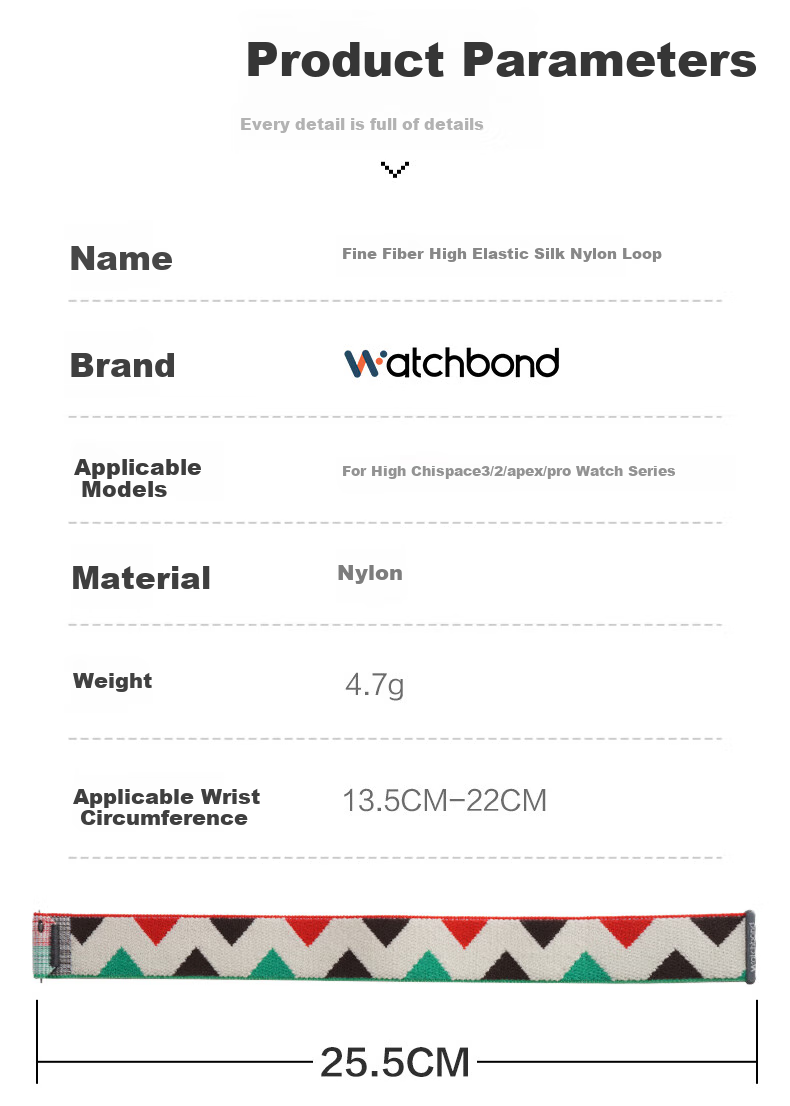 Watchbond [Over 500,000 Sold] Compatible with Huawei Watch PACE4/3/GT6/GT5/GT6Pro Watch Band Nylon Watch5 Strap GT4 Velcro 4pro Sports Wristband 9