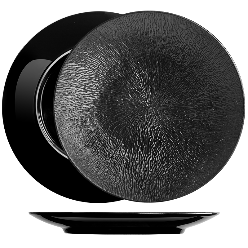 Banwu Lifestyle Premium Western Style Plate Steak Plate Japanese Tableware Black Dish Home Use Dinner Plate Flat Breakfast Plate