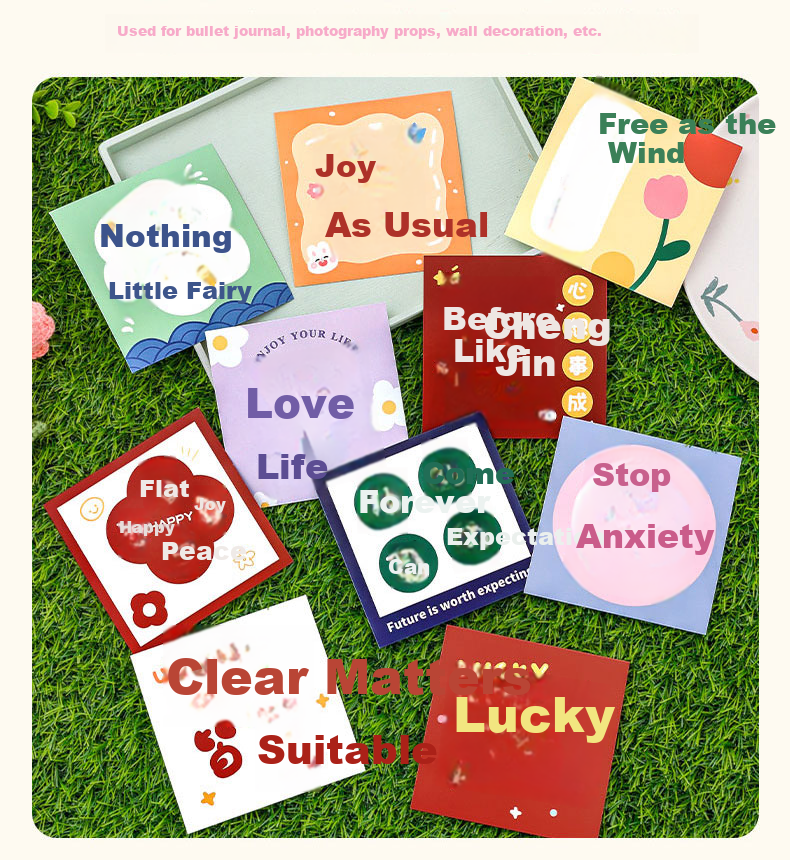 Shiluode Creative Inspirational New Year Greeting Cards, Blessing Cards, Message Cards, Gift for Classmates, Decorative Thank You Cards, Birthday Cards, Pack of 10 7