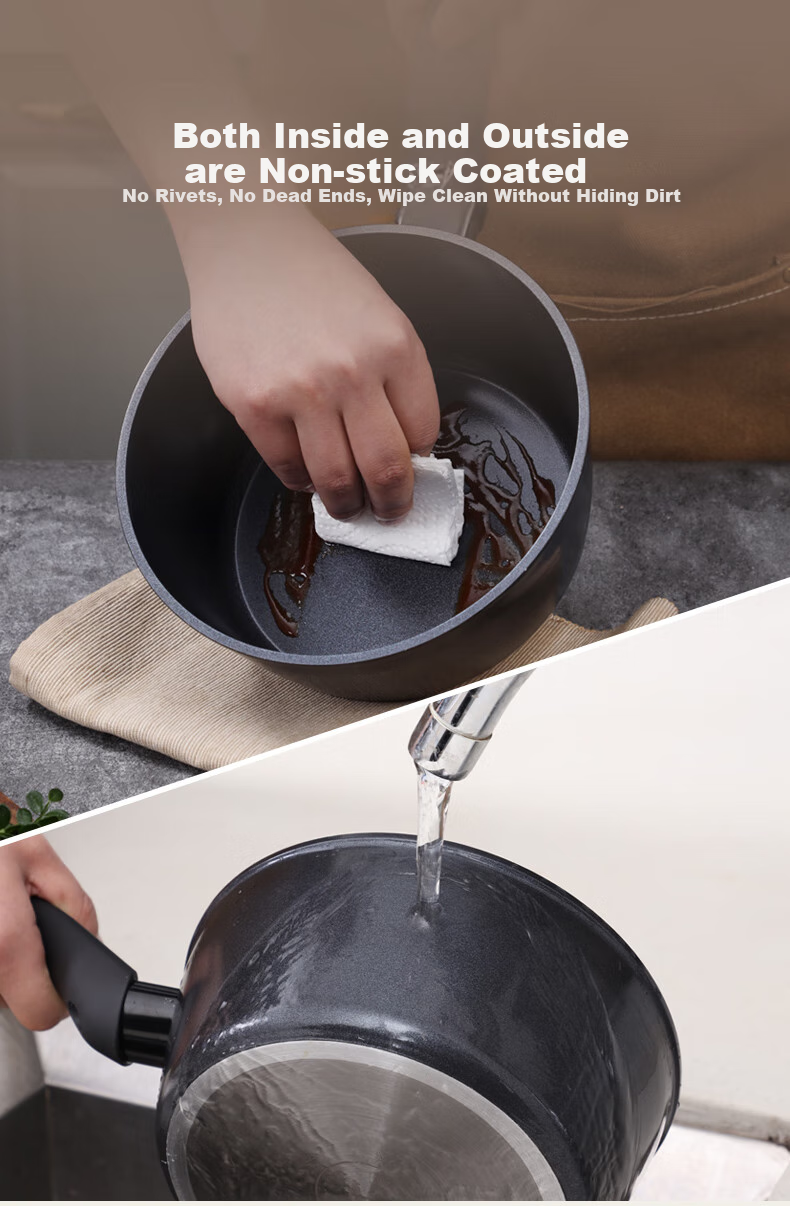 Feishile Ceramic Non-Stick Milk Pot 18cm, Household Ceramic Cookware for Single Serving, Baby Food Pot, Breakfast Noodle Pot 7