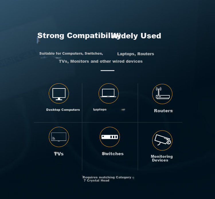 CHOOSEAL (CHOSEAL) Category 7 10 Gigabit Dual-Shielded Ethernet Cable [0.57±0.02mm] CAT7 Pure Copper for Engineering And Home Wiring, Network Broadband Box Cable, 50 Meters, QS2620AT50 2