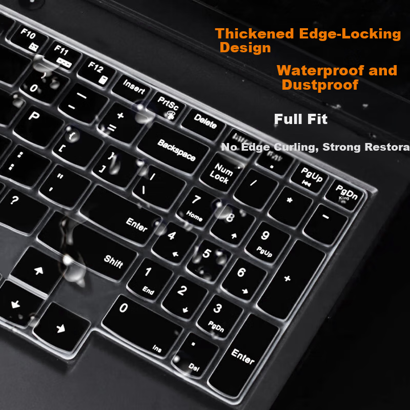 Jiasu Lenovo Legion Y7000/Y7000P/R7000 Black Keyboard Cover, 15.6-Inch Laptop Keyboard Protective Film, Black Dust Cover