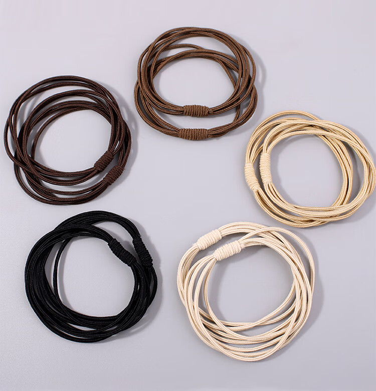 Meifuyu High Elasticity Four-Strand Thin Hair Ties 20 Pieces Elastic Hair Bands Hair Ropes MF8522 9