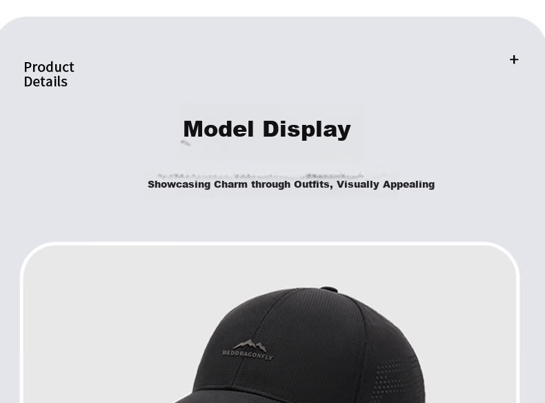RED DRAGONFLY Baseball Cap for Men And Women, Spring And Summer Sun Protection, Quick-Drying Mesh Breathable Hat, Face-Slimming Visor Cap 20