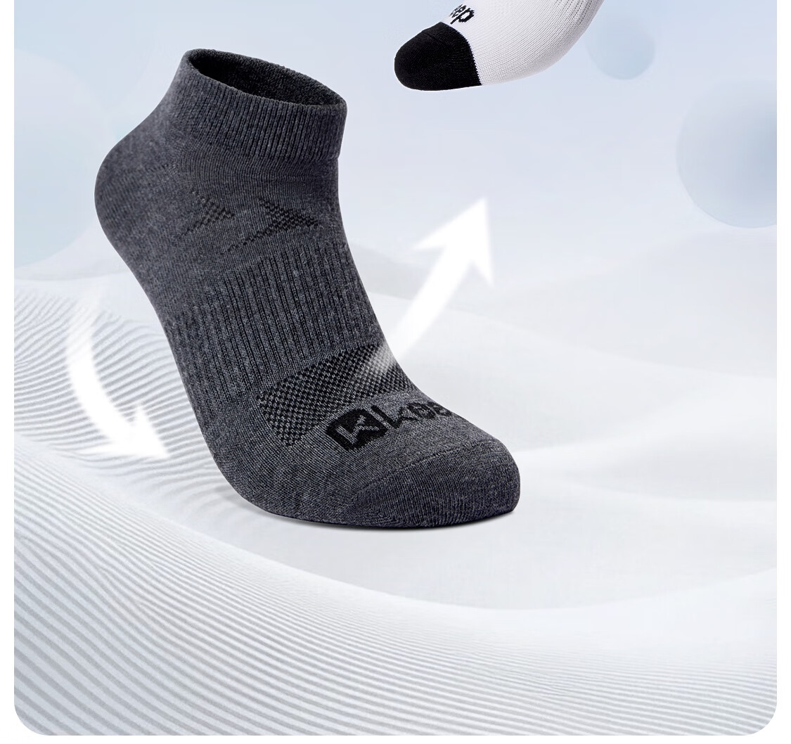 Keep Sports Casual Antibacterial Odor-Resistant Socks for Women and Men Summer White+White+Gray L 3 Pairs Pack 2