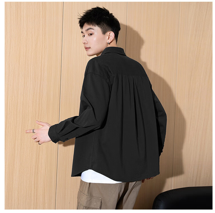 TonLion 2025 Spring Men's Shirt, Long Sleeves with Pockets And Hem, Men's Top 11