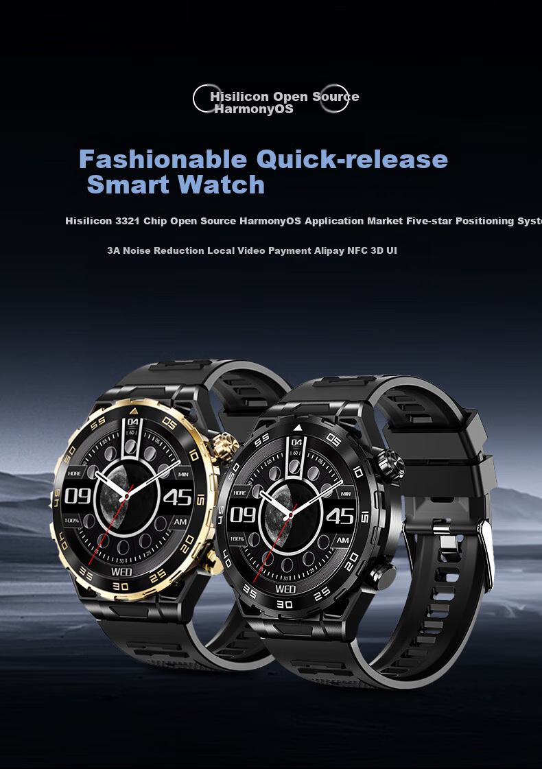 Dosmet Huawei HarmonyOS Compatible Smartwatch for Men, Sports Running GPS Beidou Positioning Compatible with Apple IPhone And IOS 1