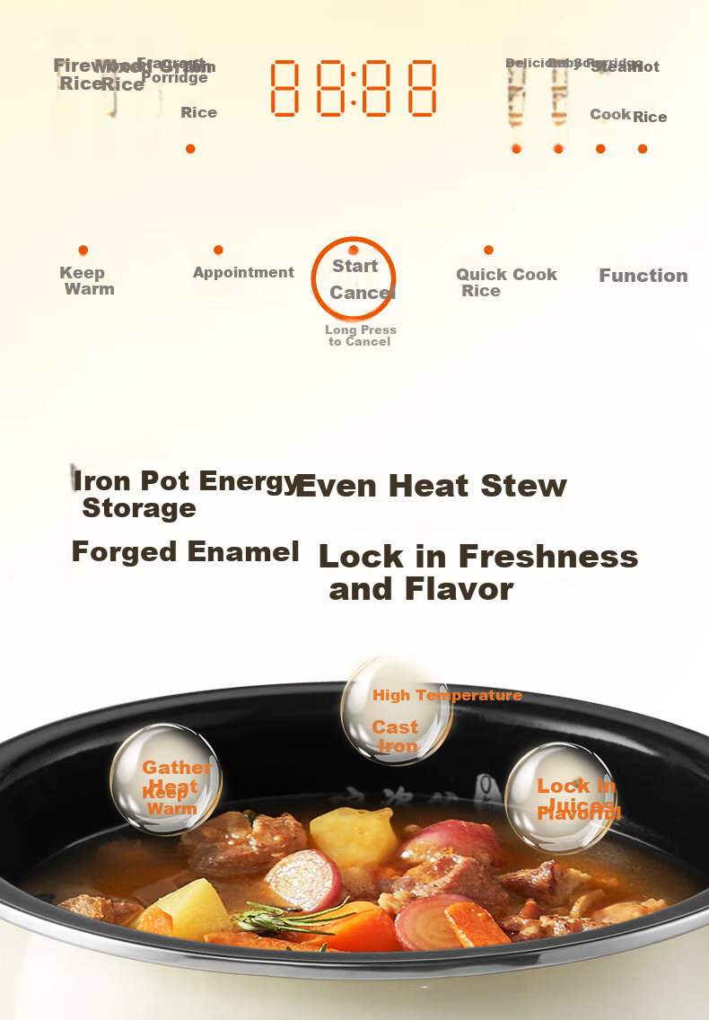 Joyoung 0 Fluorine Series Enamel Titanium Ceramic 3-Liter Honey Pot Rice Cooker, for 4-6 People, Home Use, 0 Teflon Electric Rice Cooker, Micro-Pressure 35-Minute Quick Cooking, Multifunctional, Subsidies 30NF02 17