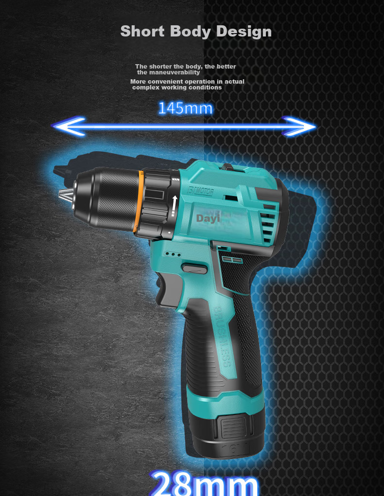 Dayi Electric Drill, Lithium Battery Rechargeable Electric Screwdriver, 3305 SEA Household Power Drill, 16V Dual Power Tool Set 10