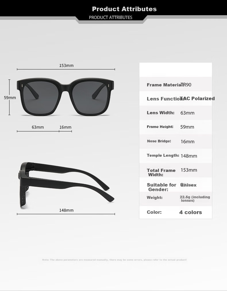 FESETE Sunglasses Clip-On for Myopia Glasses, Sunglasses Clip-On for Myopic Eyeglasses, Specialized Sunglasses Clip-On for Myopic Glasses 2