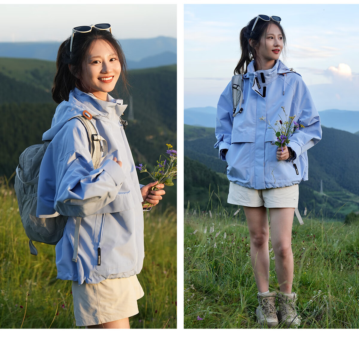 OUTDOOR PRODUCTS [Huangmeirou] Functional Three-In Fleece Jacket for Women, Windproof Coat, China Red 16