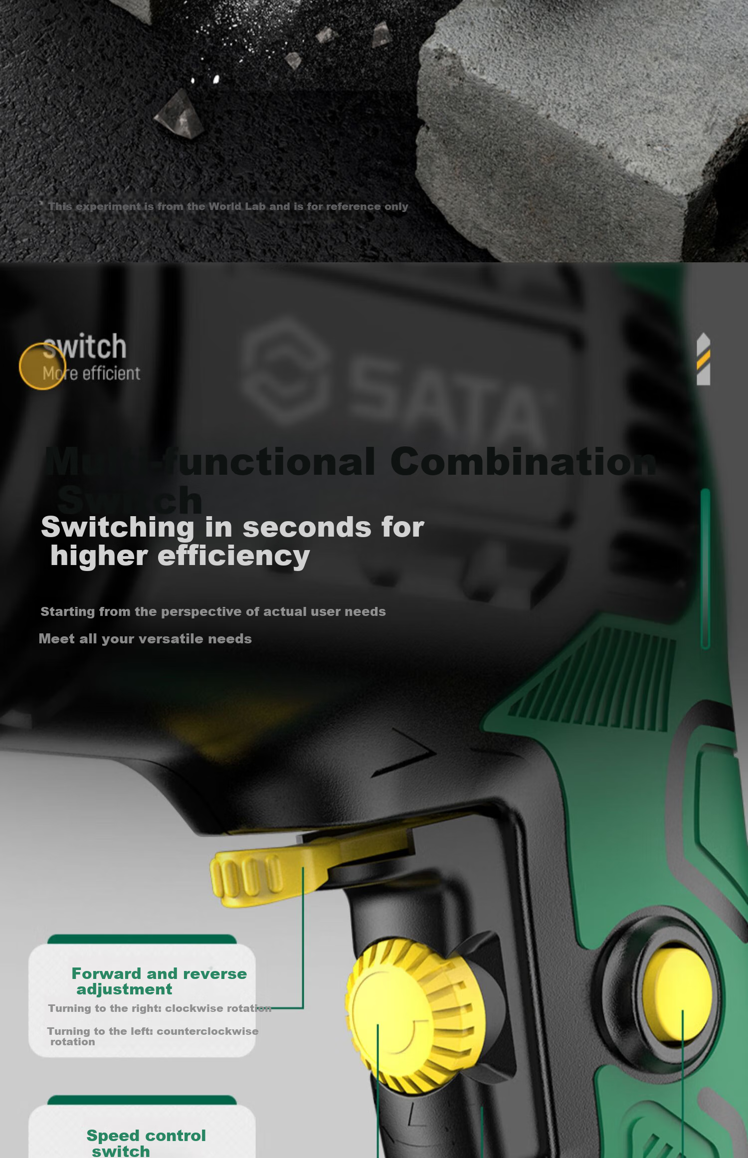 Shida (SATA) Impact Drill, Household Electric Drill, Electric Screwdriver, Multi-Functional, High-Power Handheld Drill, D05706 Standard Configuratio 11