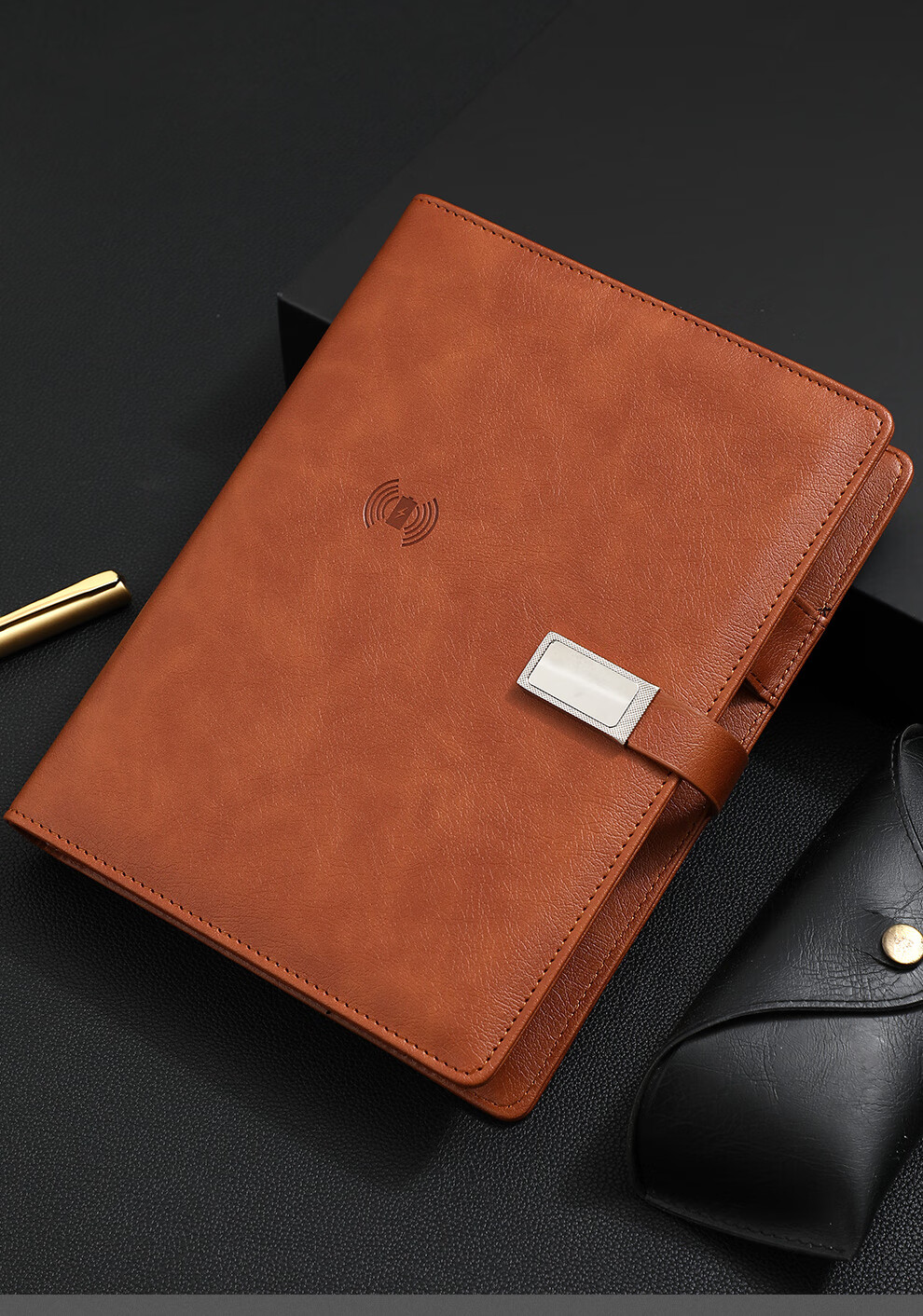 Jiaranheng Mid-Autumn Festival Gift for Male And Female Teachers, Rechargeable Notebook Power Bank, Office Gift, Customizable Wireless Charging Multi-Functional Journal, Portable Power Bank Loose-Leaf Notebook 10